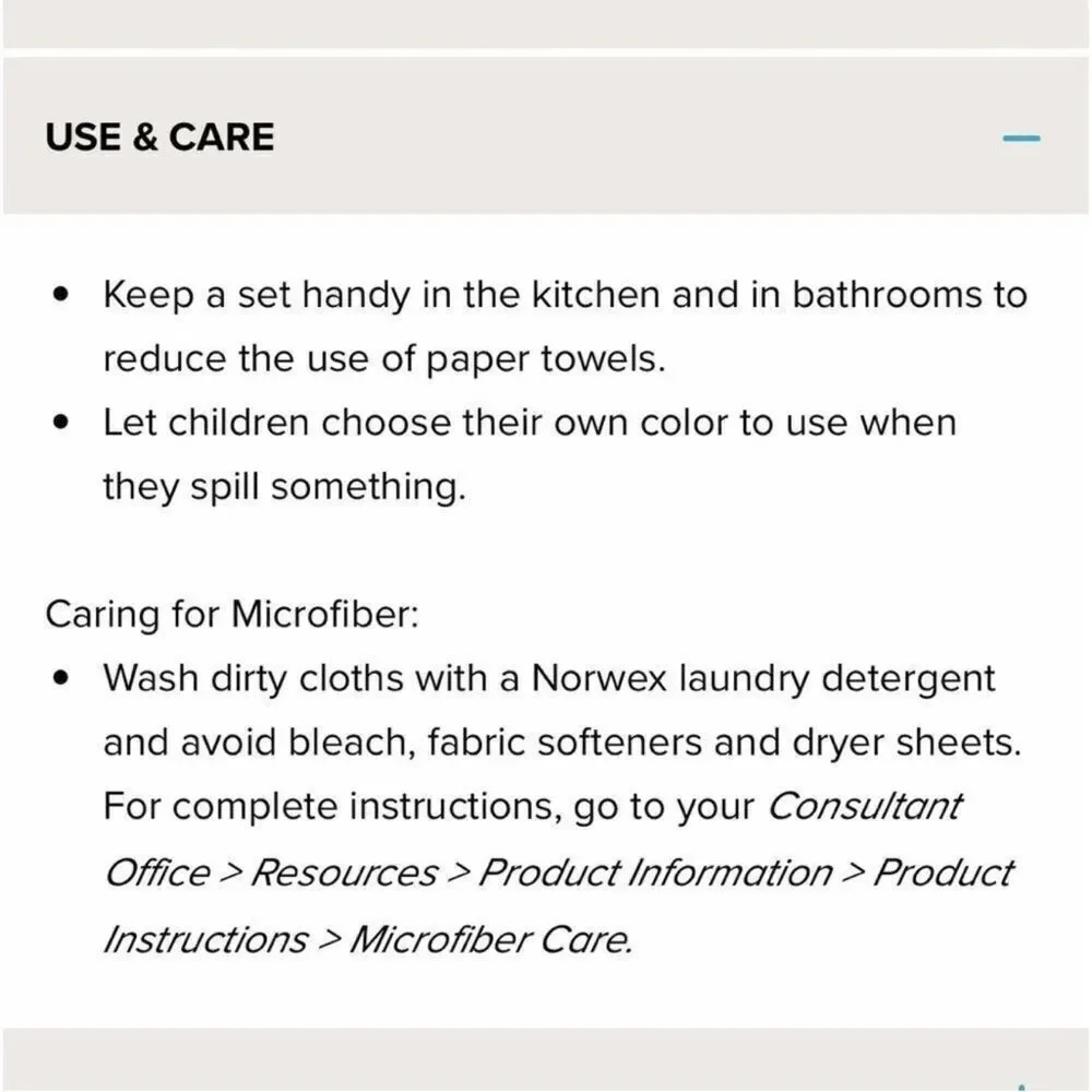 Norwex Counter Cloths Light Blue Set of 3 NWT